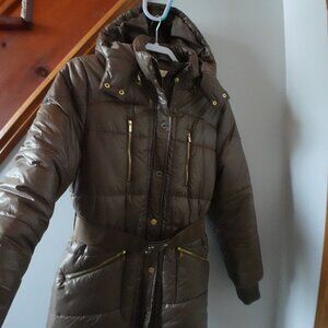 Tory Burch Winter Puffer Jacket With Belt and Hood